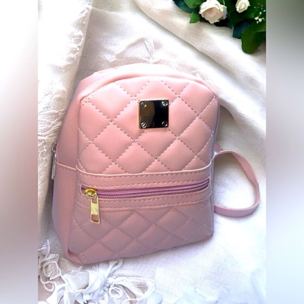 White Leather Mini-Backpack, New - Picture 12 of 14